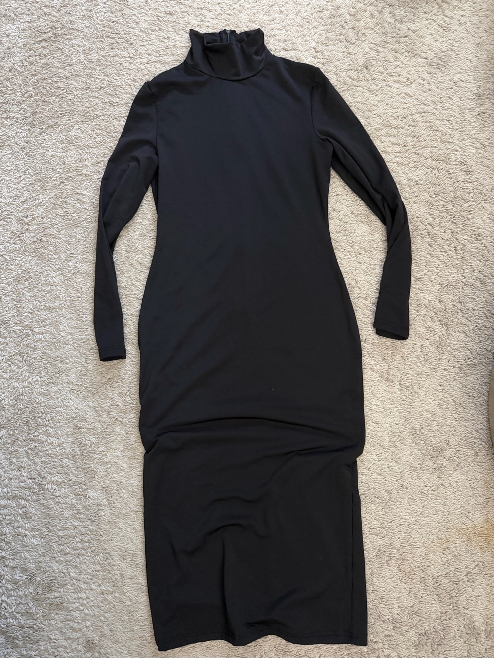 Classic Black Turtleneck Bodycon Dress